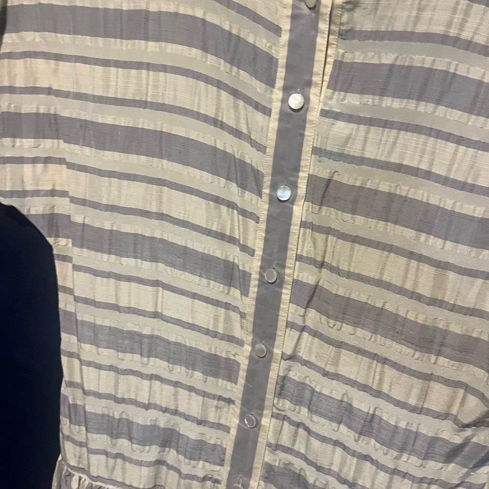 Striped Gray and Cream Men's Shirt